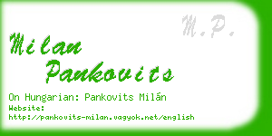 milan pankovits business card
