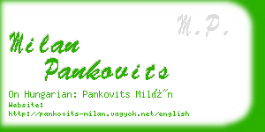 milan pankovits business card